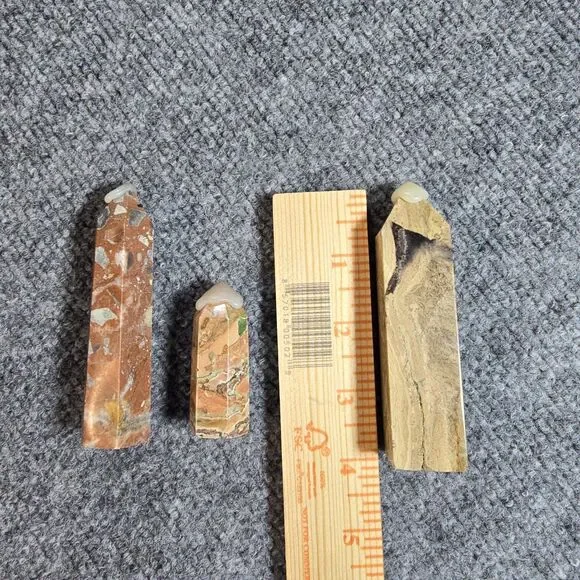 Lot of 3 Different Jasper Stone Column Tower Pillars - USA - Picture 2 of 5